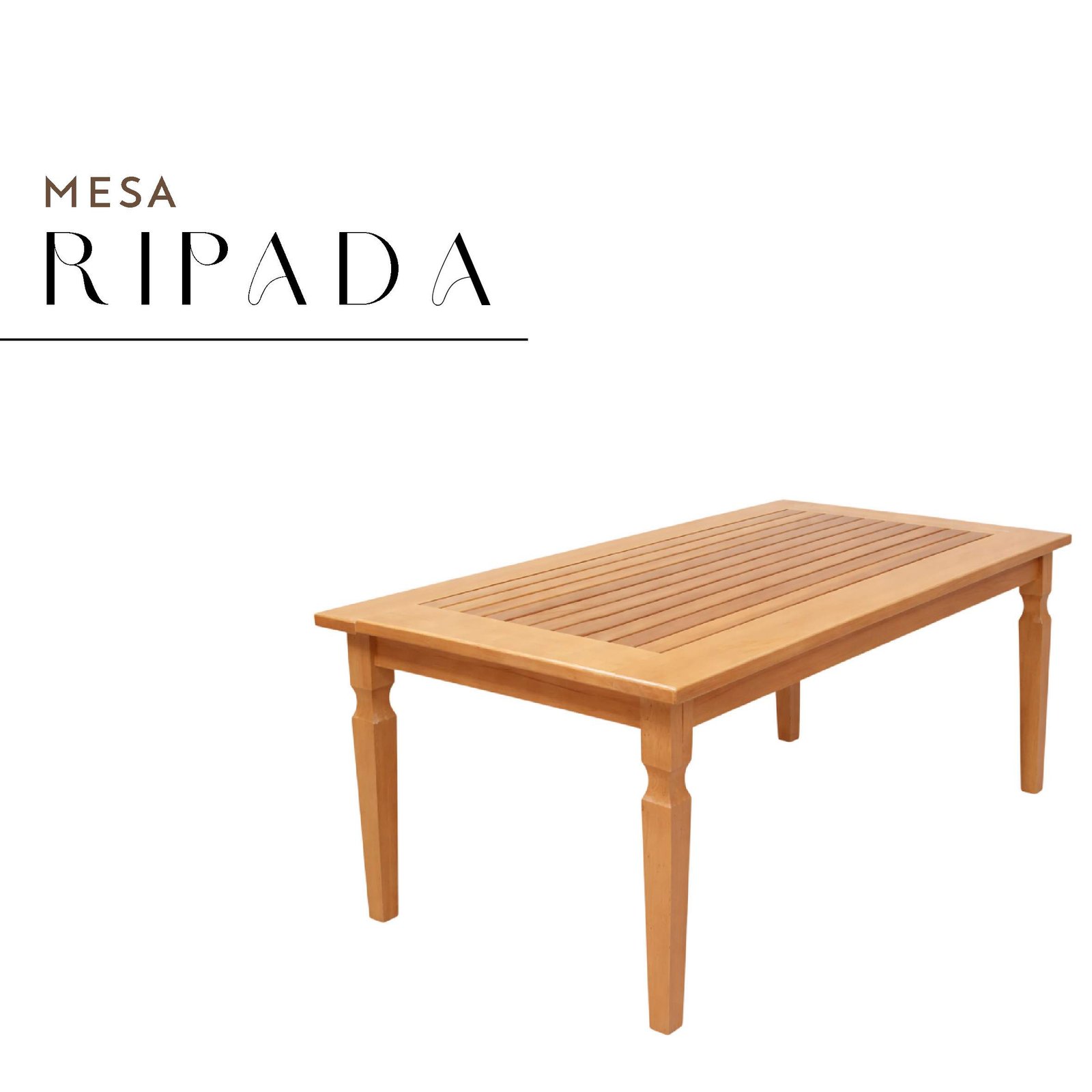 Mesa Ripada de 200cm de Madeira Maciça Rústica de Demolição